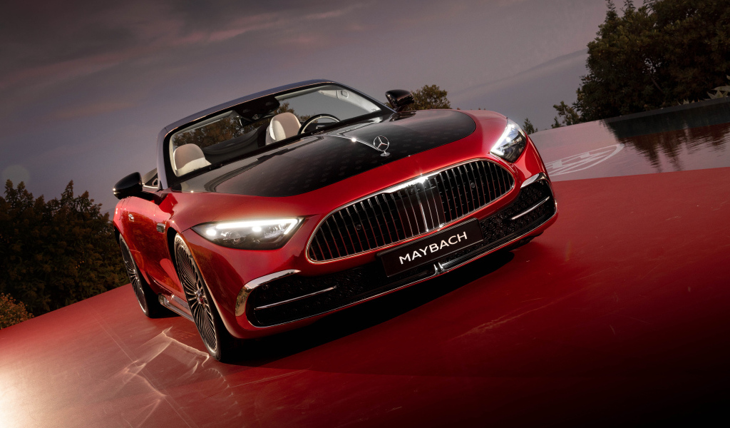 Красный Mercedes-Maybach SL 680 Monogram Series 2024 года