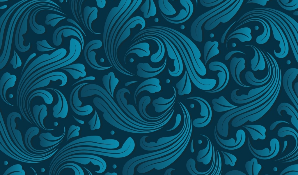 Голубой орнамент в виде листьев для фона