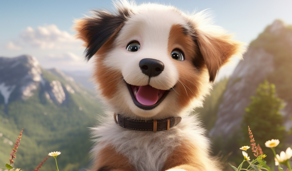 Смешной нарисованный щенок