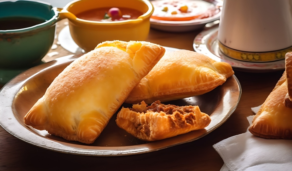 Пирожки с начинкой на тарелке 