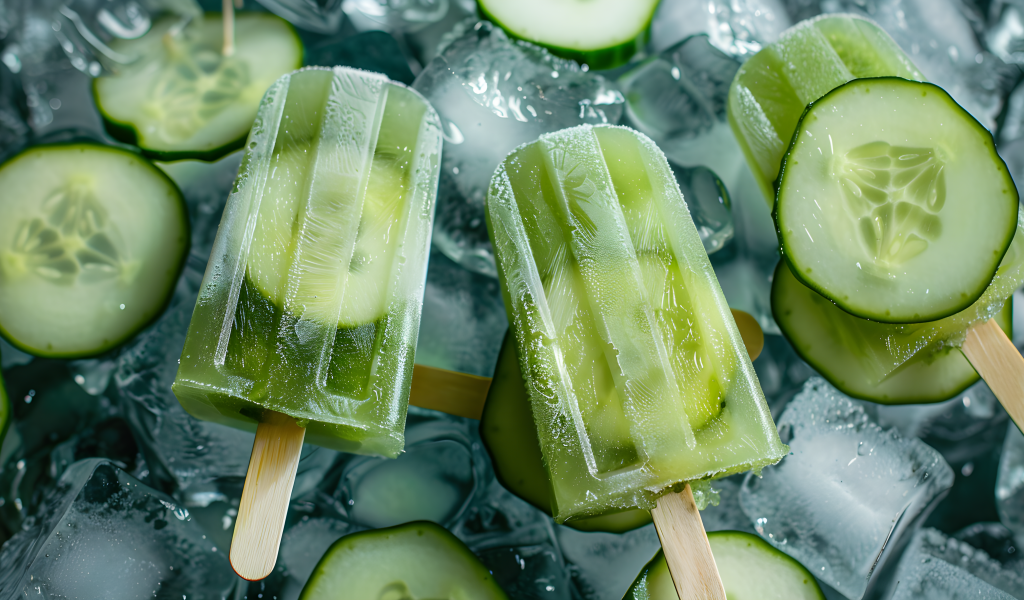 Мороженое фруктовый лед с огурцами 