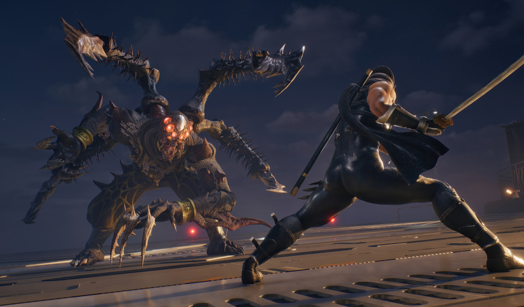 Сражение с монстром в компьютерной игре NINJA GAIDEN 2 Black