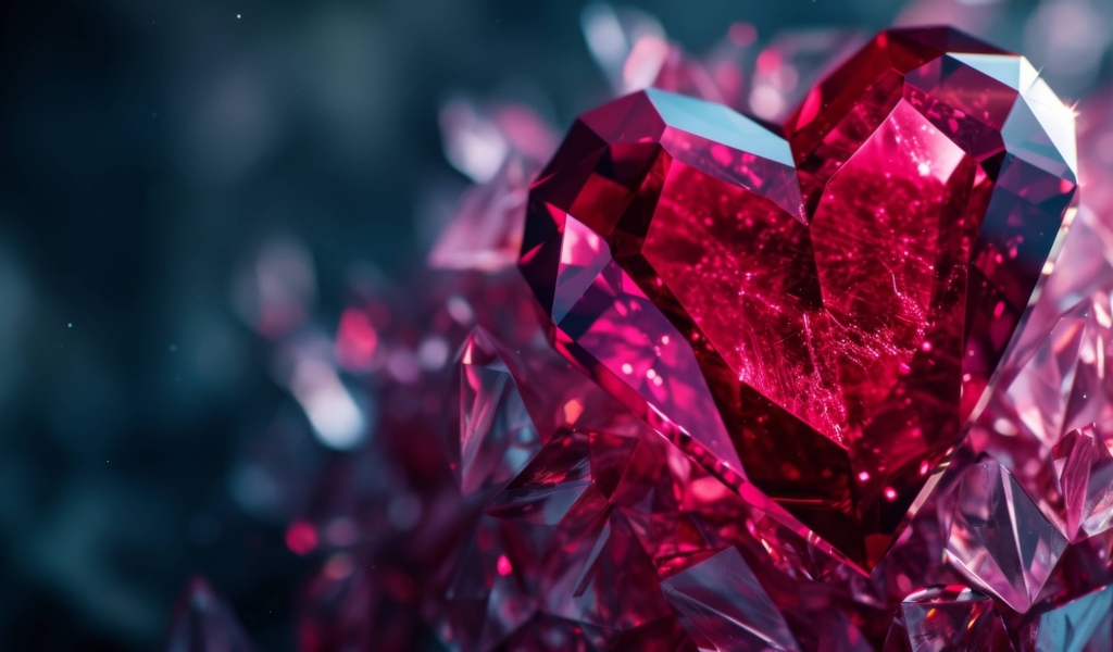 Сердце из красного камня