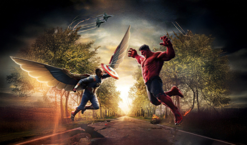 Капитан Америка сражается с Халком