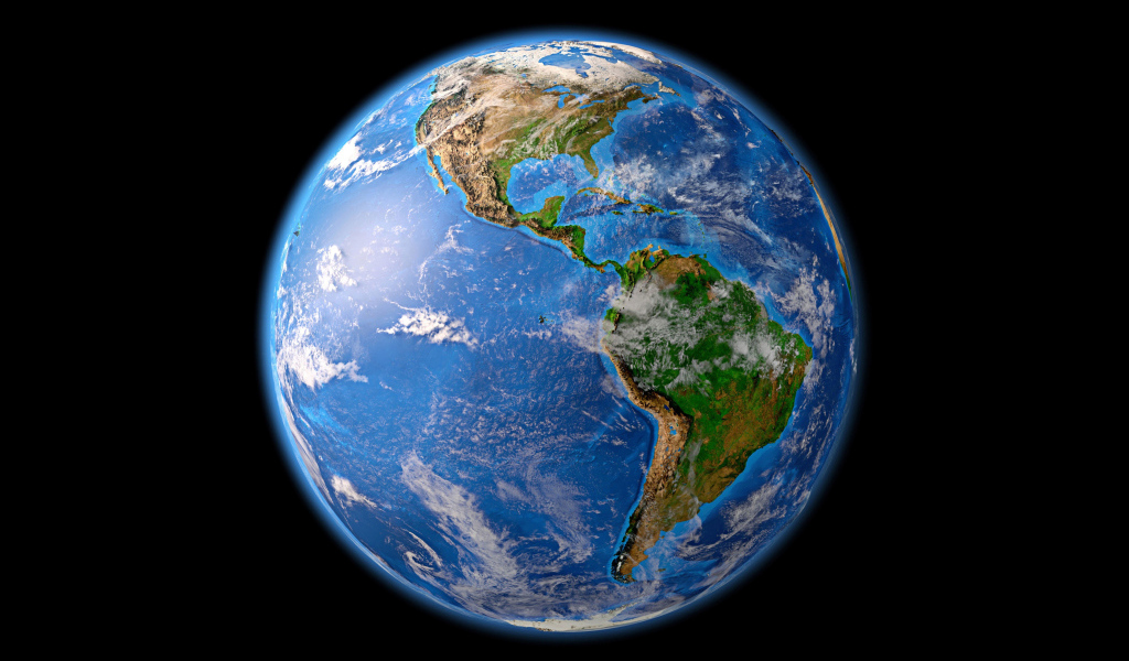 Красивая планета земля на черном фоне