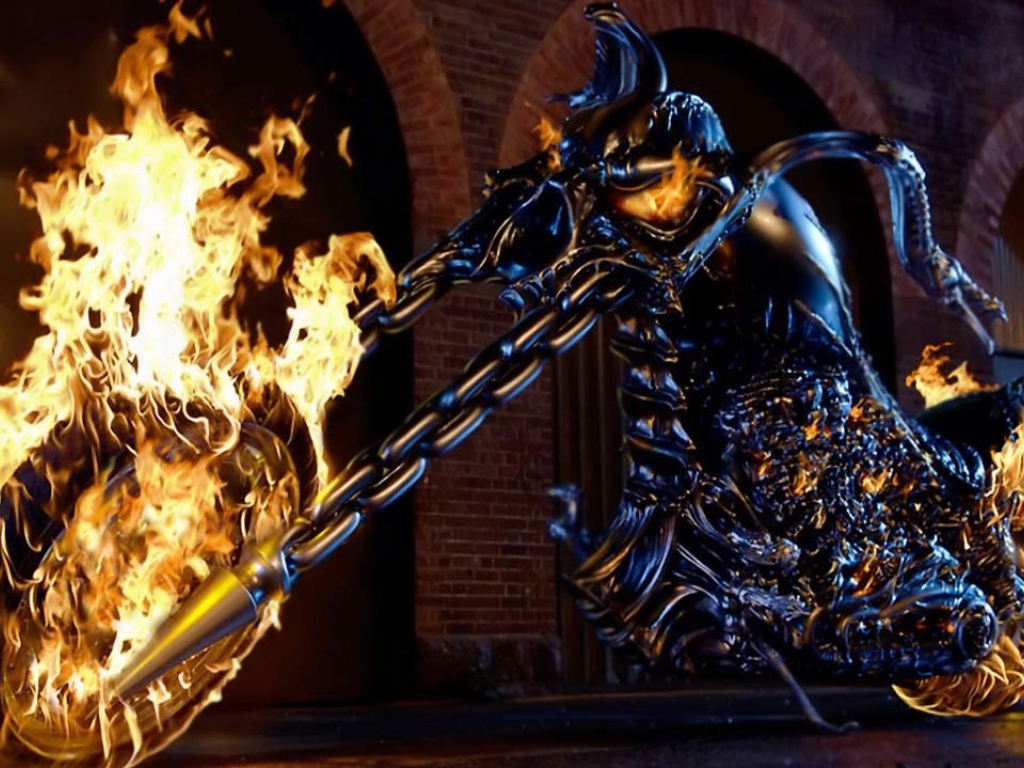 Пылающий мотоцикл