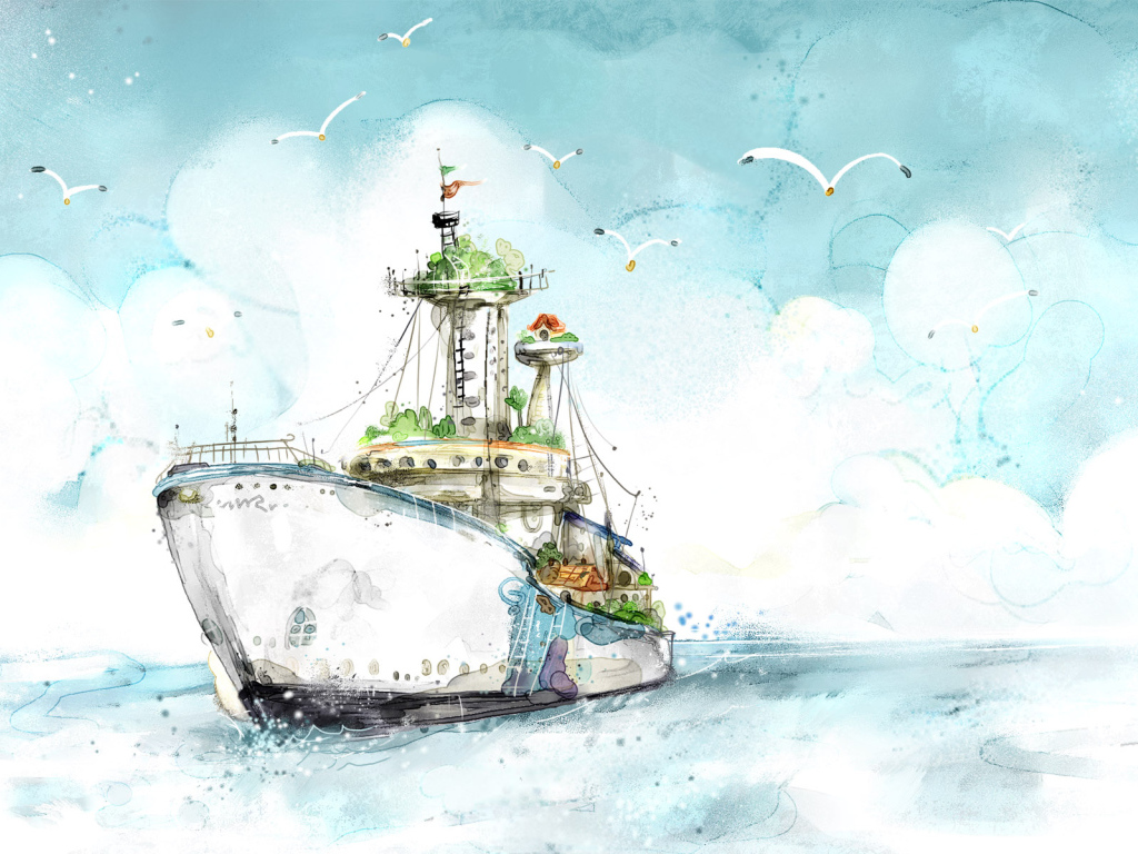 Корабль в море