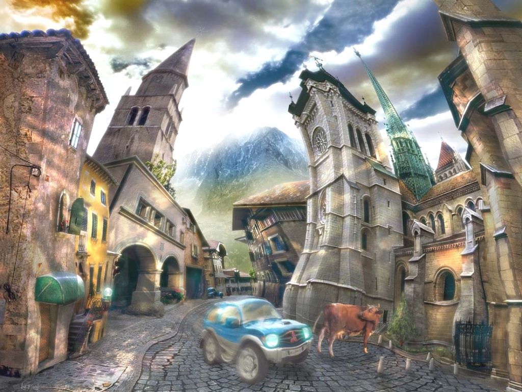 рисованная улица