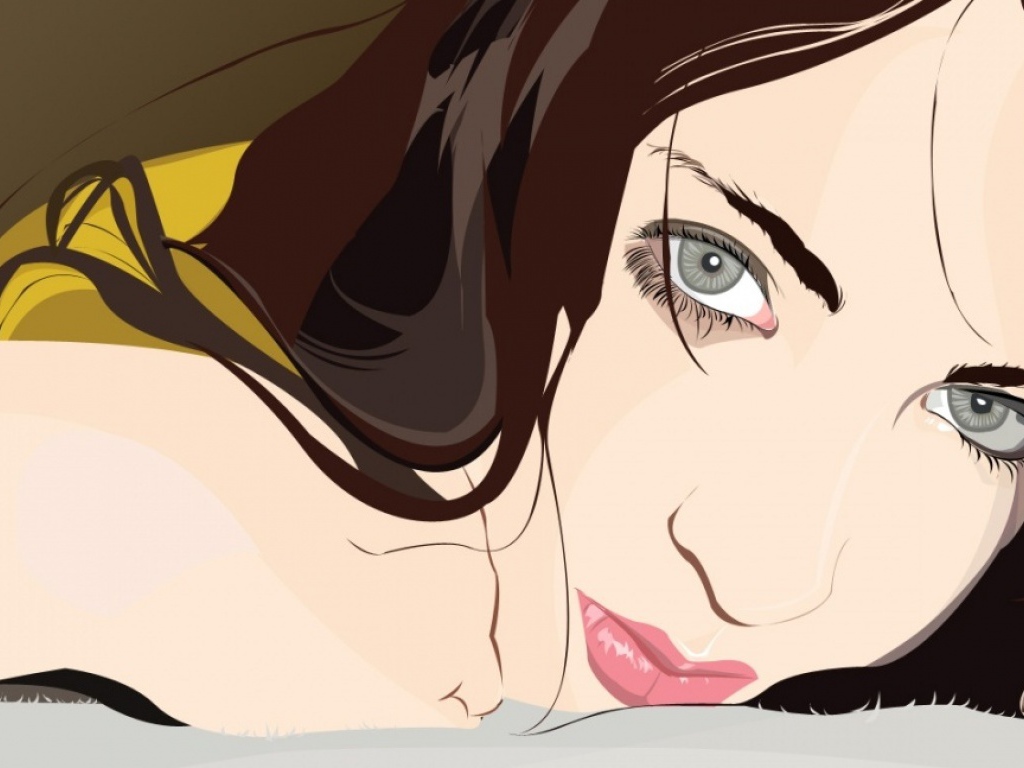 Нарисованная девушка