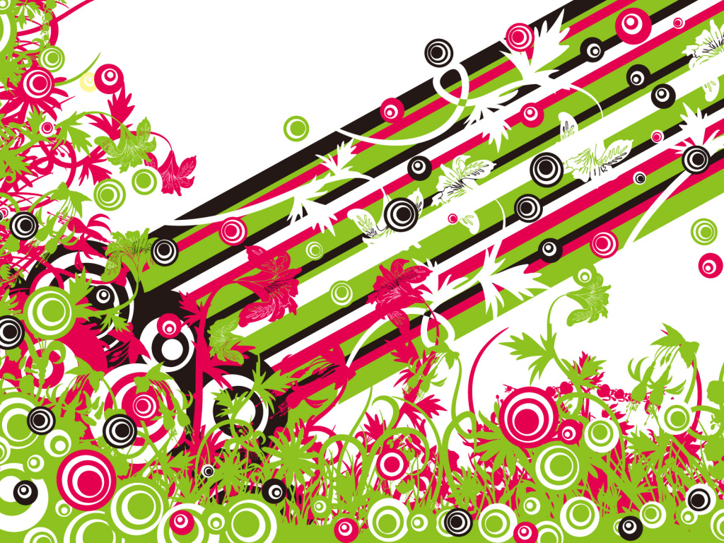 Векторные Цветы и бабочки