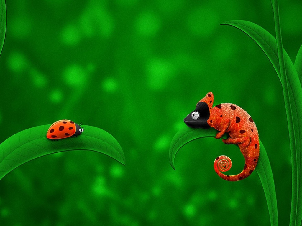 жук и хамелеон