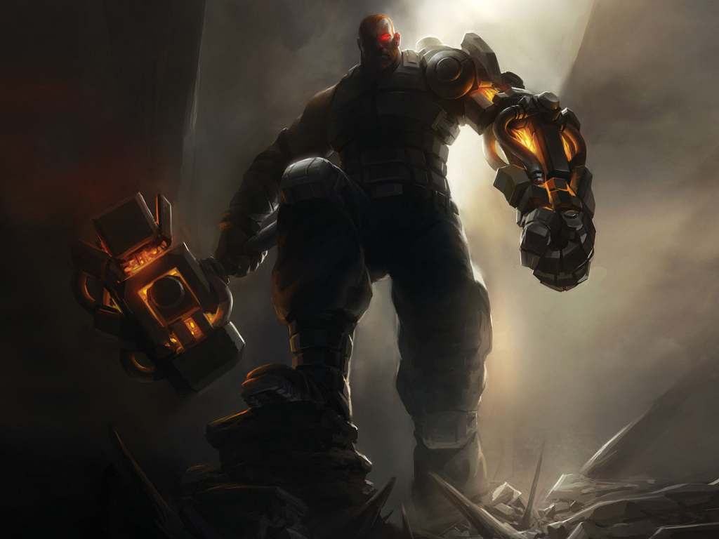 Человек с большим молотом