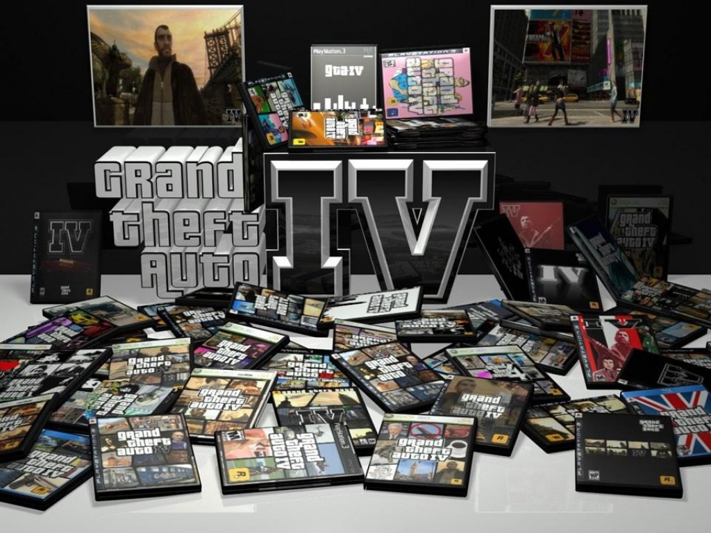 Коробки с игрой GTA4