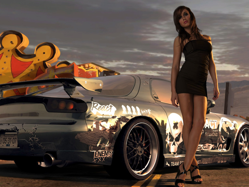 NFS Pro Street Красивая Брюнетка