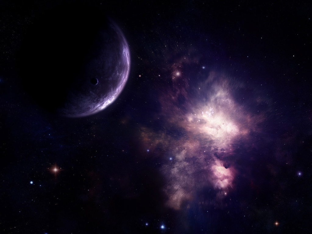 Планета на фоне бесконечного космоса