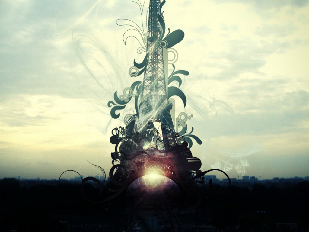 Парижская Башня в сумраке