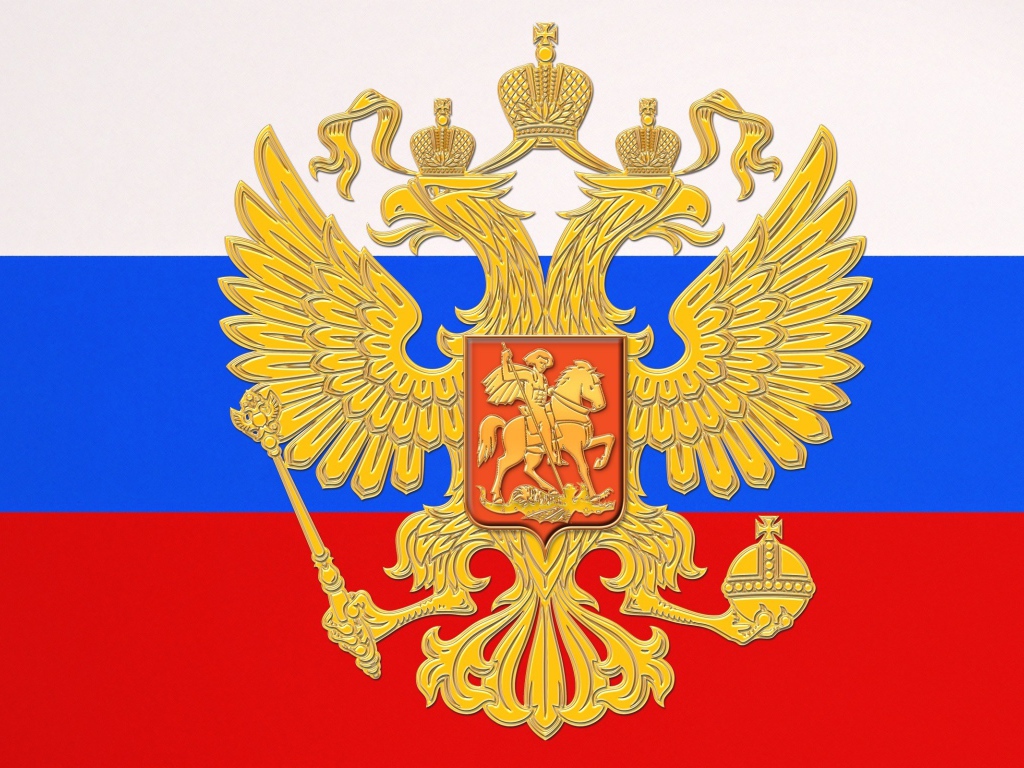 Flag and National Emblem of Russia