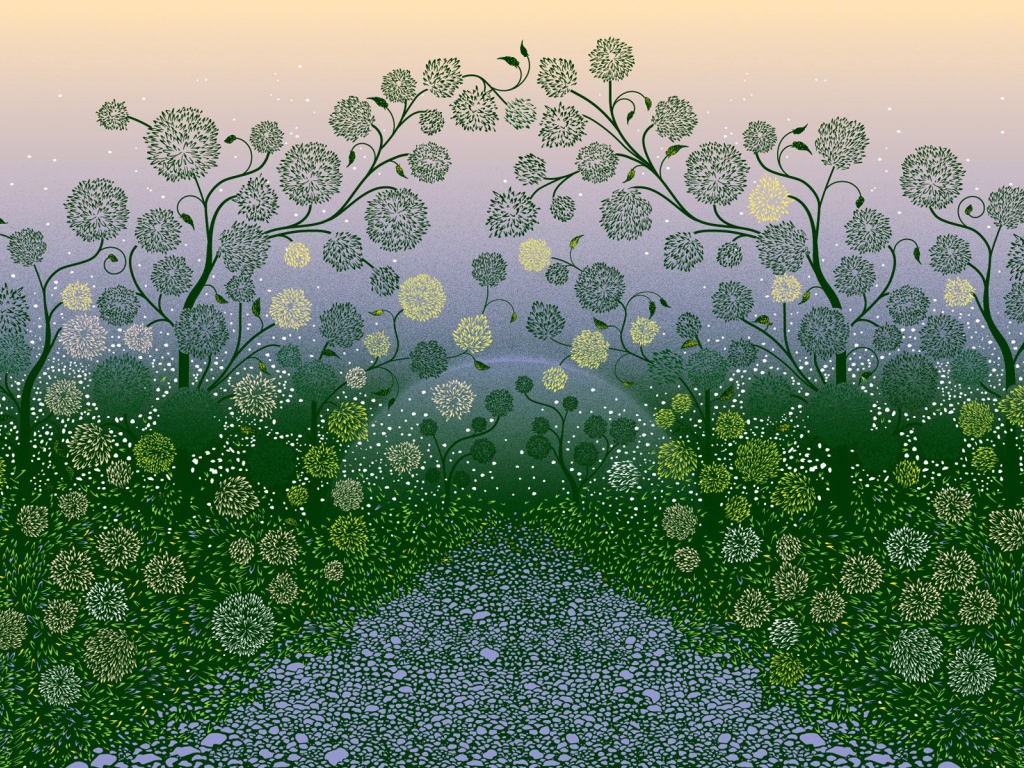 В зеленом саду