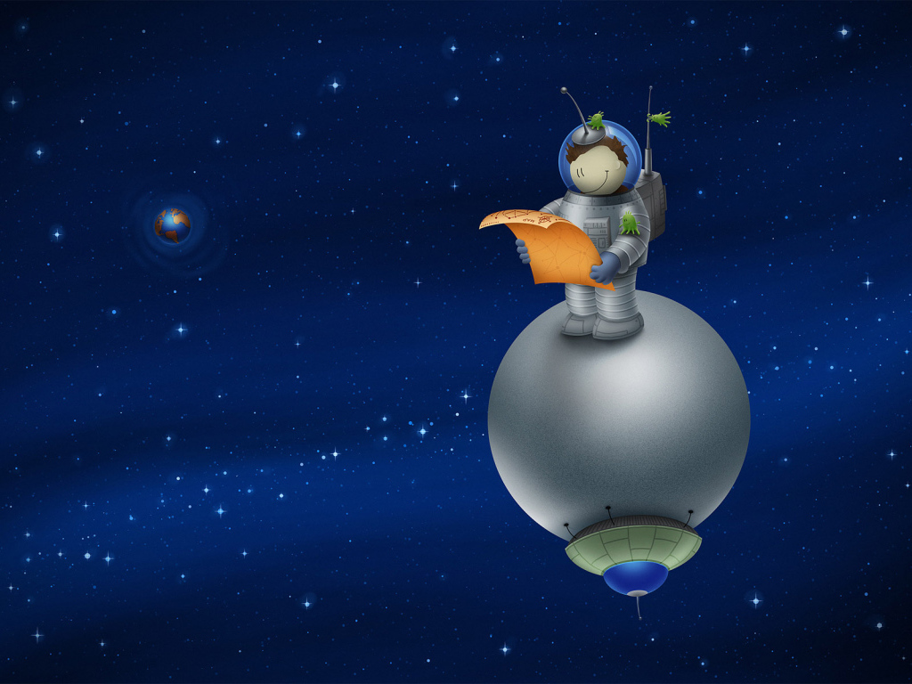 Человек на спутнике