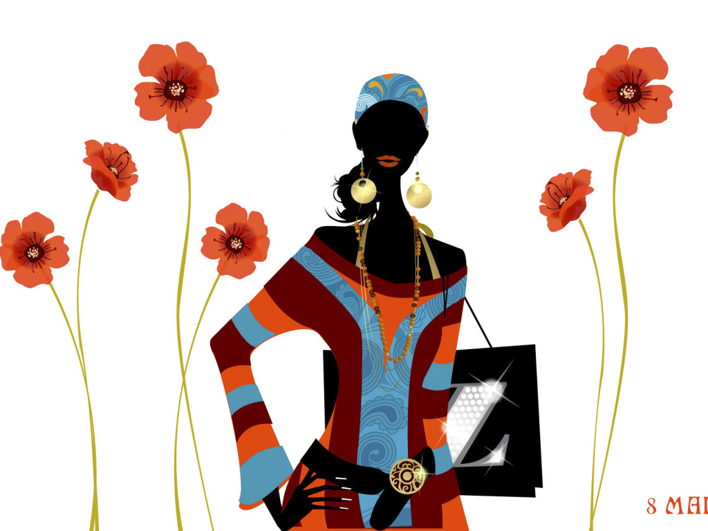 Гламурная дама на 8 марта