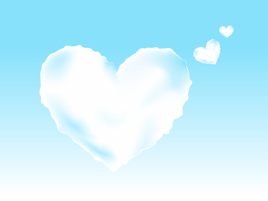 Облака в виде сердечек