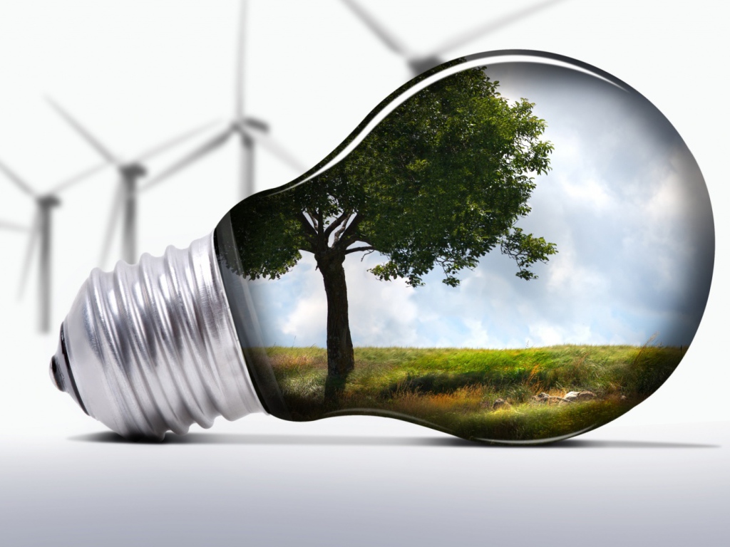 Лампочка природа и ветряки