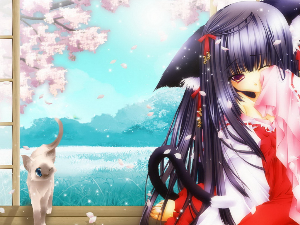 Девочка и кошка