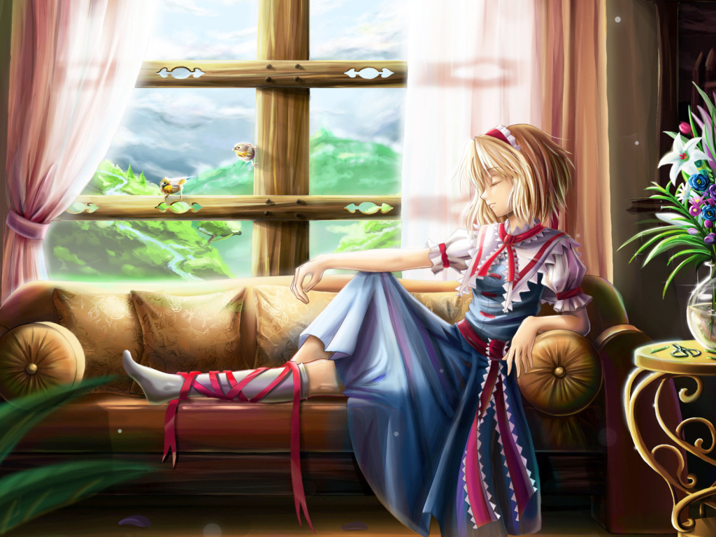 Отдыхая на диванчике