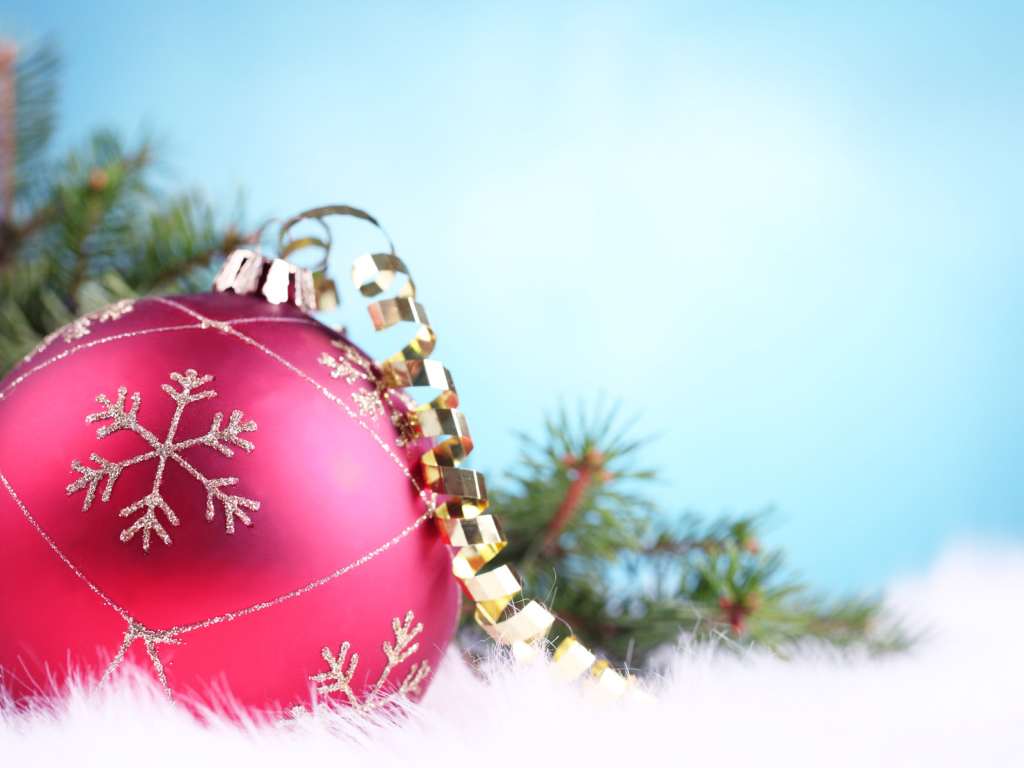 Красный Новогодний шарик