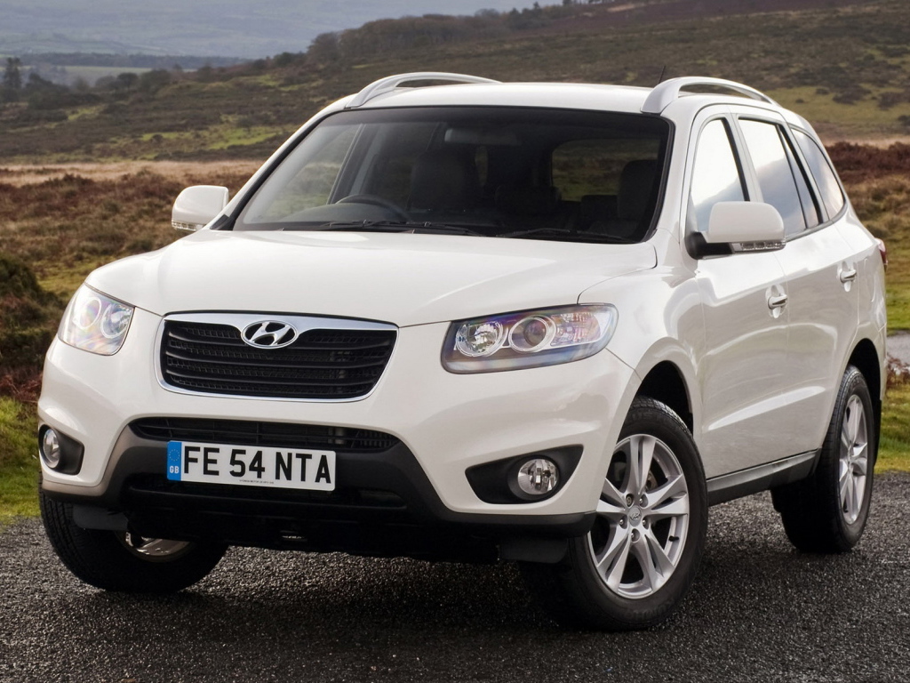 white Hyundai Santa Fe