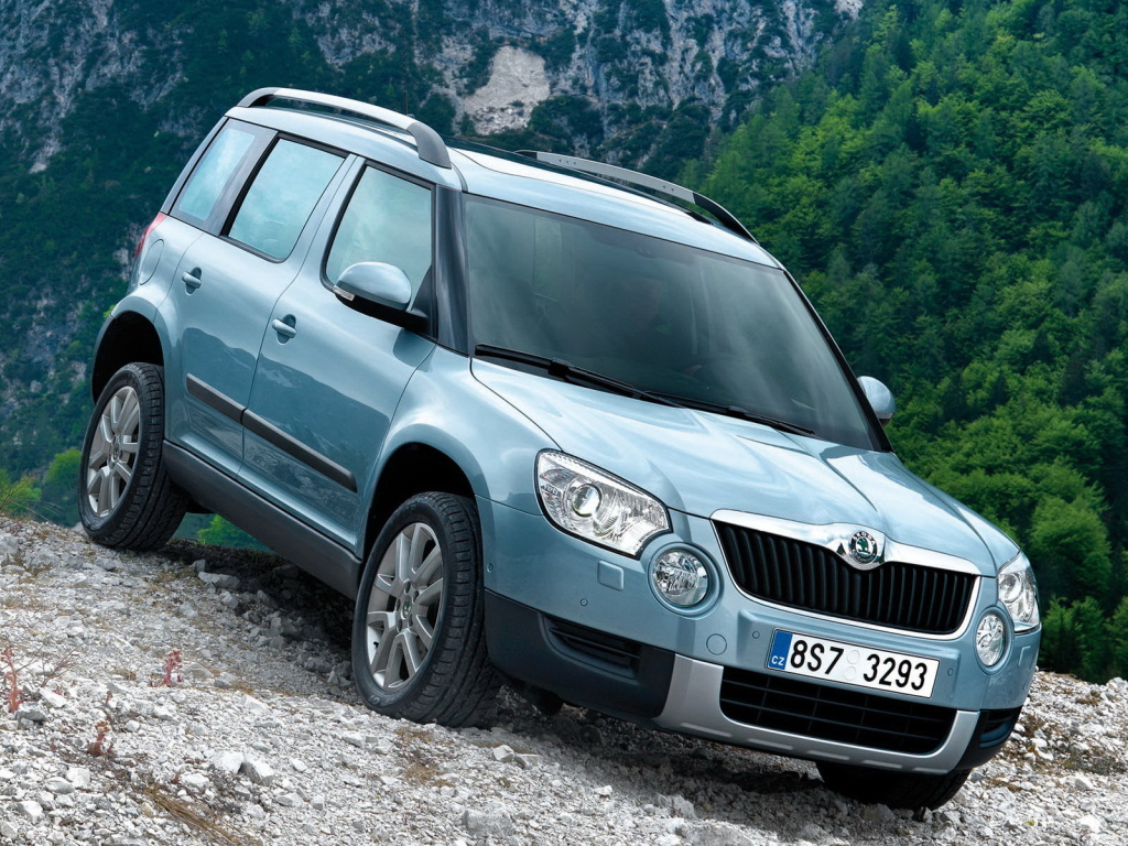 Шкода Йети вниз по склону