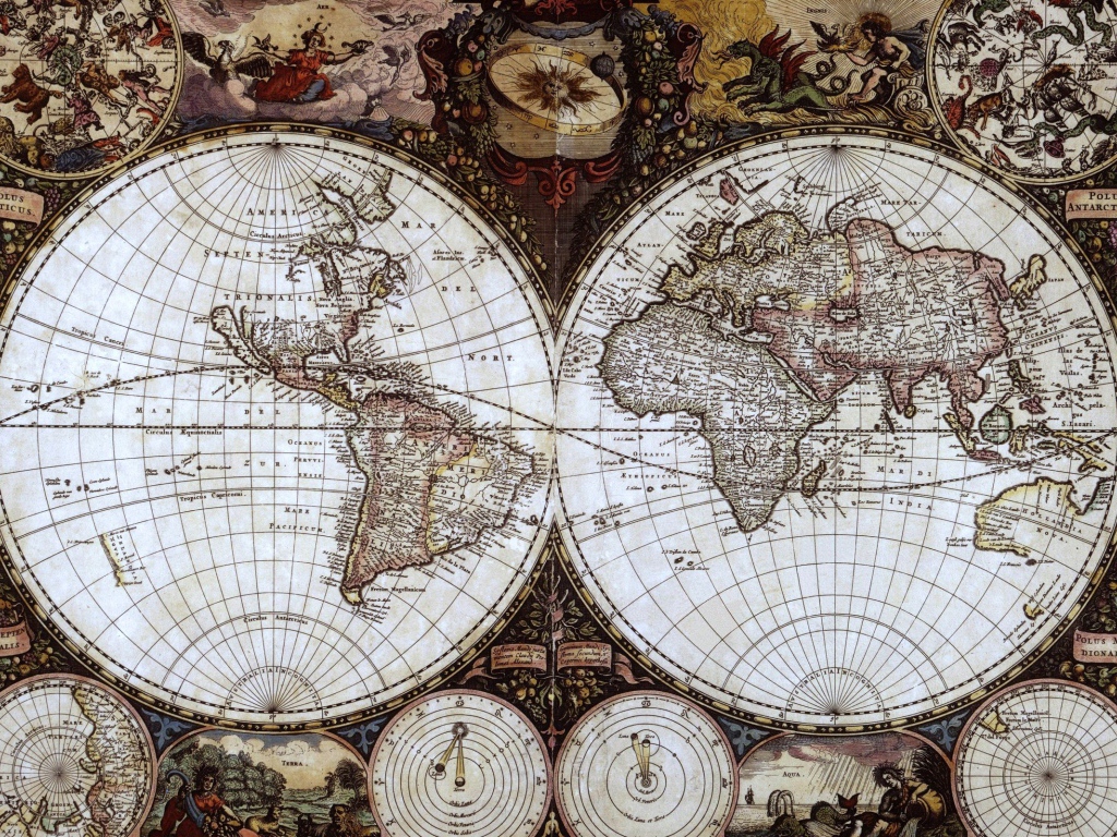 Старинная карта мира