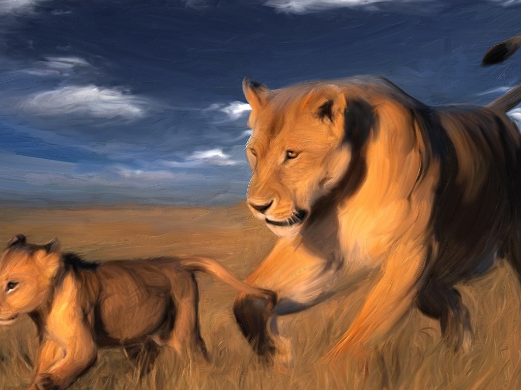 Львицы в саванне