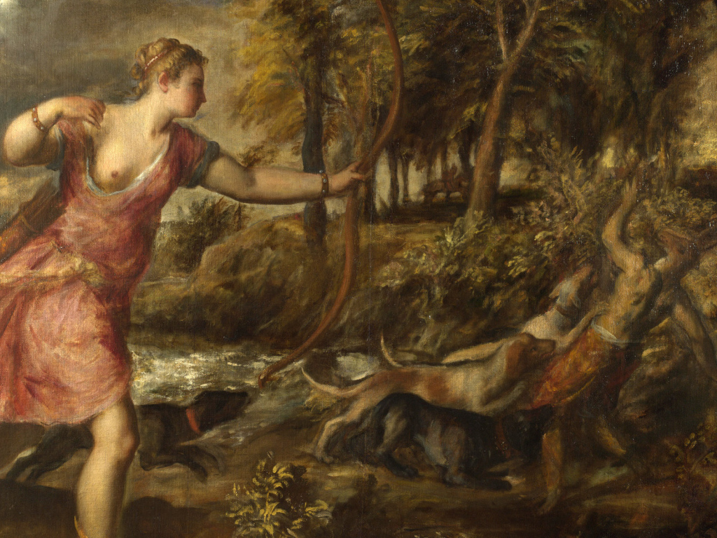 Картина Охотница и сатир