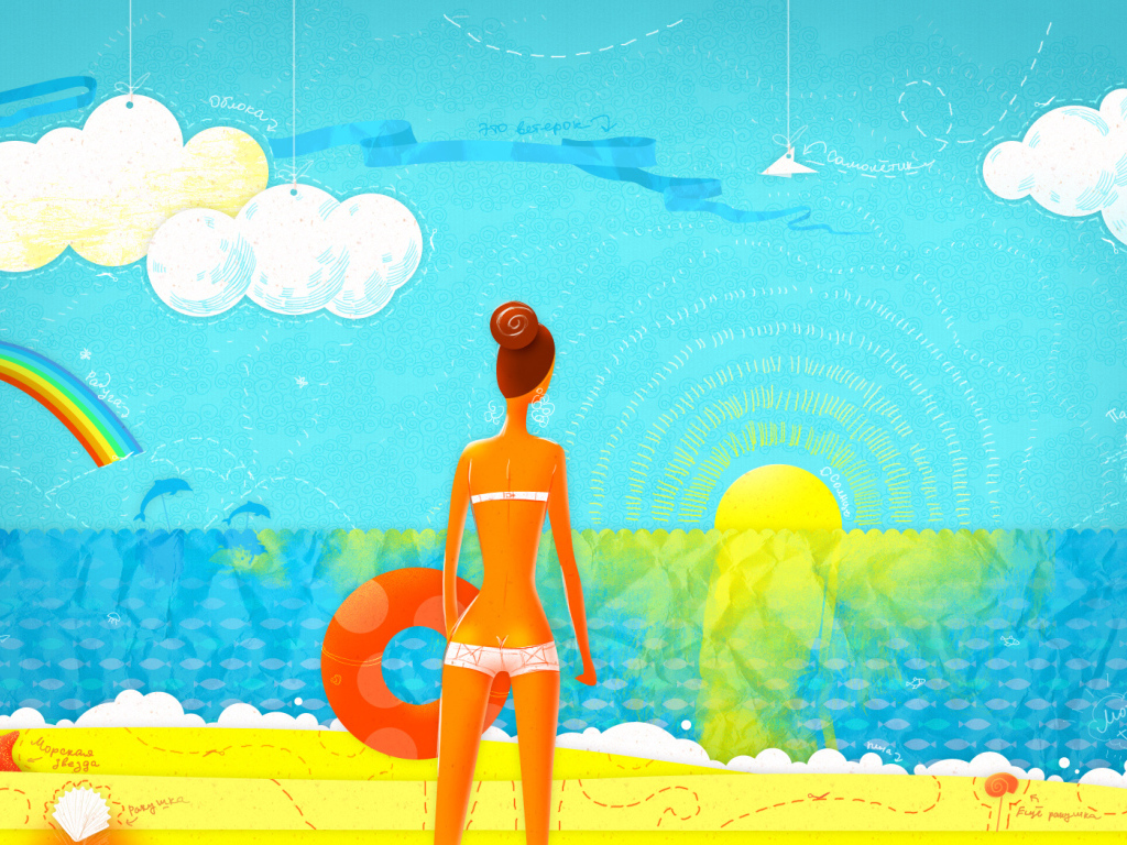 Девушка на пляже