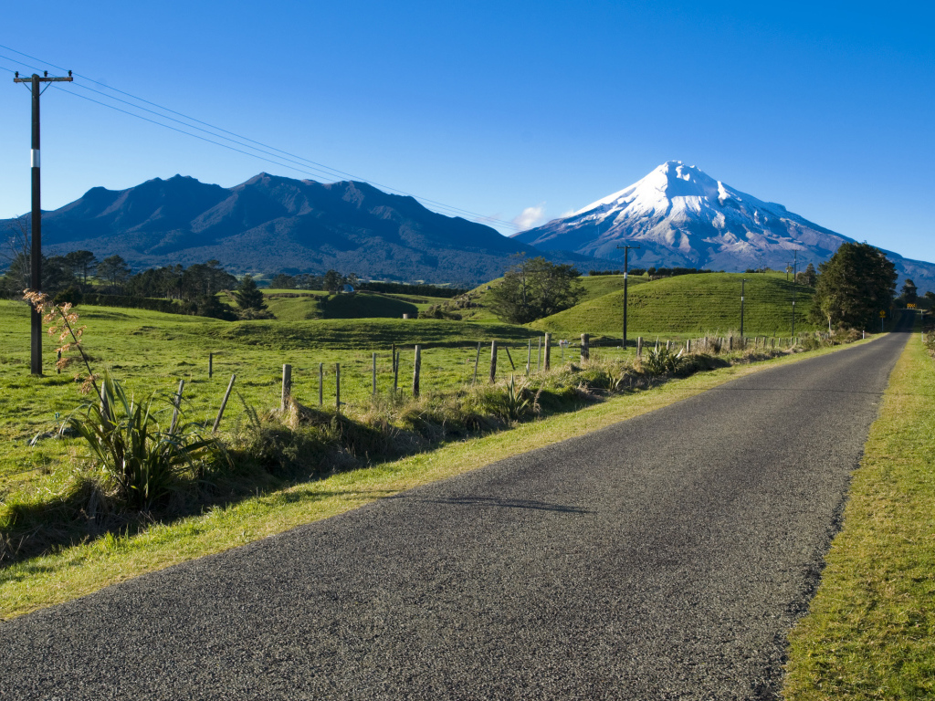 Дорога, Горы, Синее небо