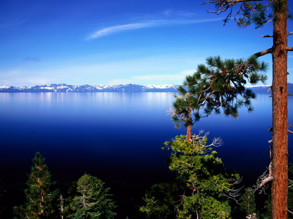 На фоне горного озера