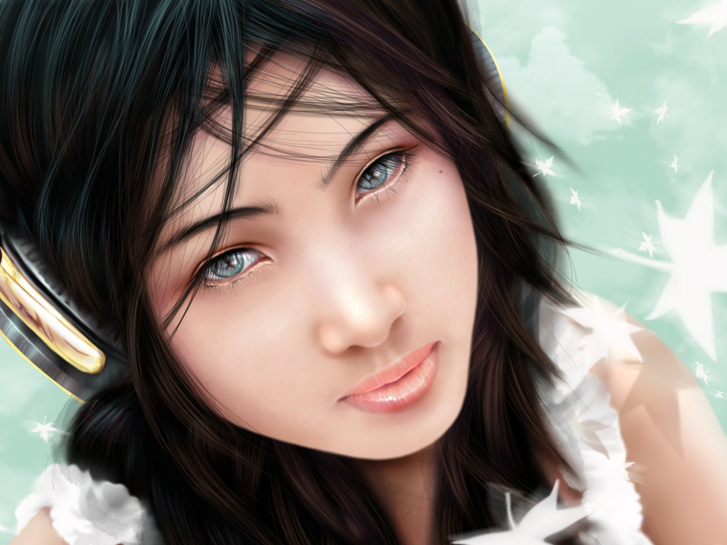 Девочка в наушниках