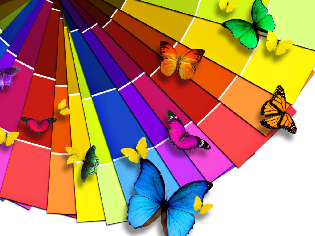 Разноцветные бабочки
