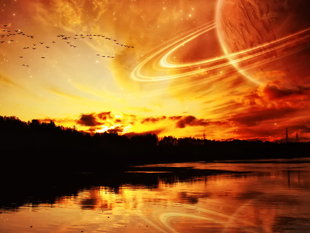 Невероятное небо над рекой