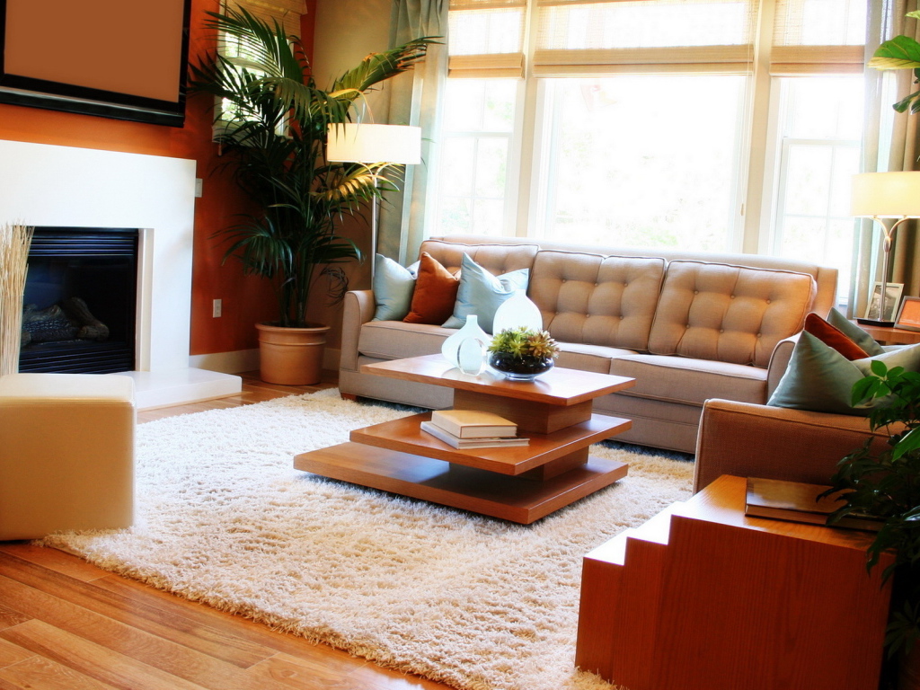 Гостинная с камином