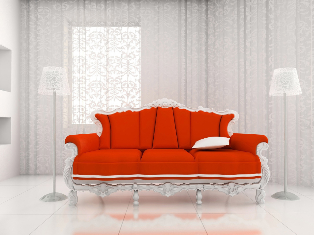 Красный диван