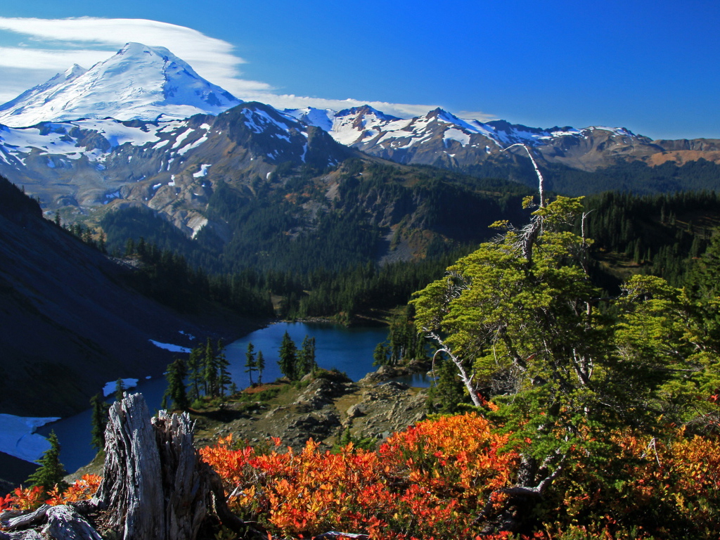 Горы и озеро