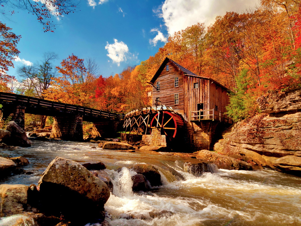 Water mill on the river