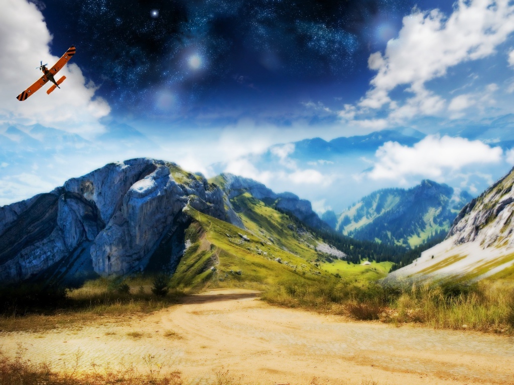 Горы и самолет