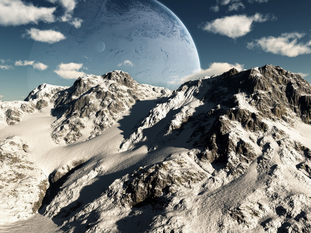 Планета над горами
