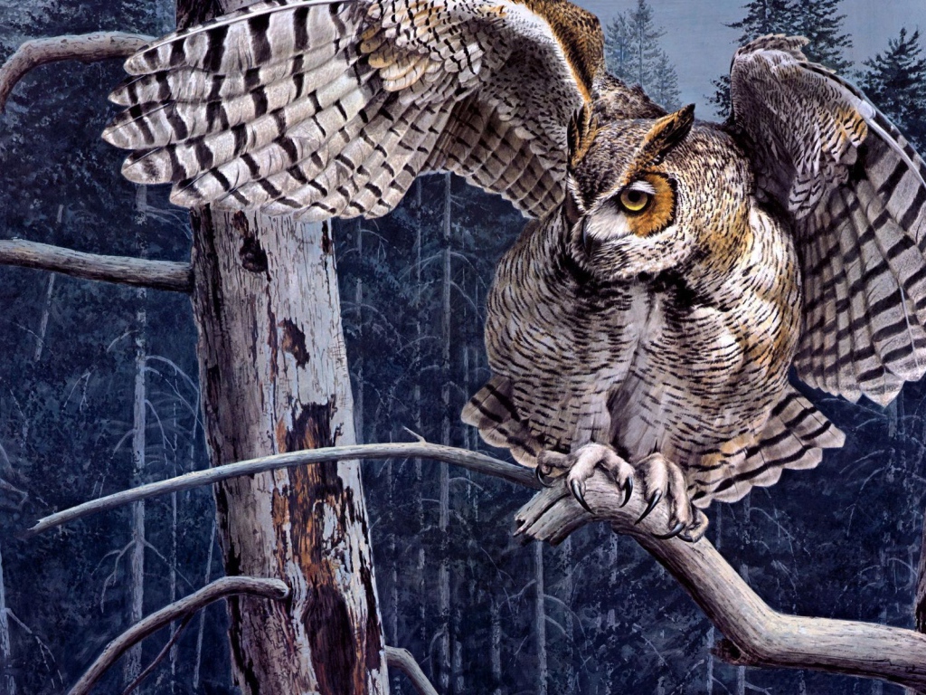 Нарисованный филин