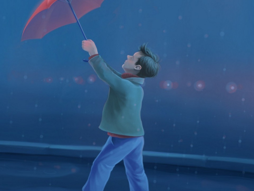 Boy with Umbrella