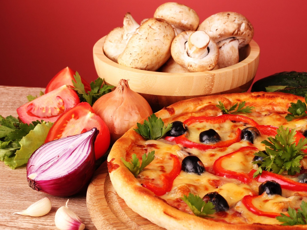 Пицца с шампиньонами