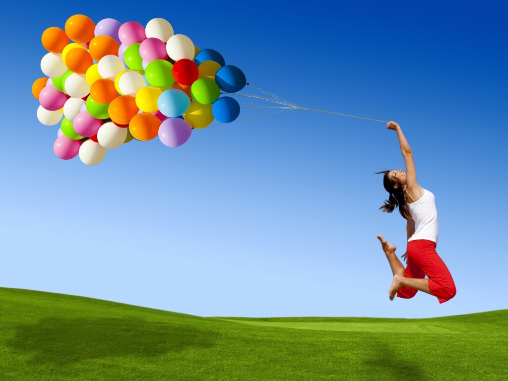 Девушка с воздушными шариками